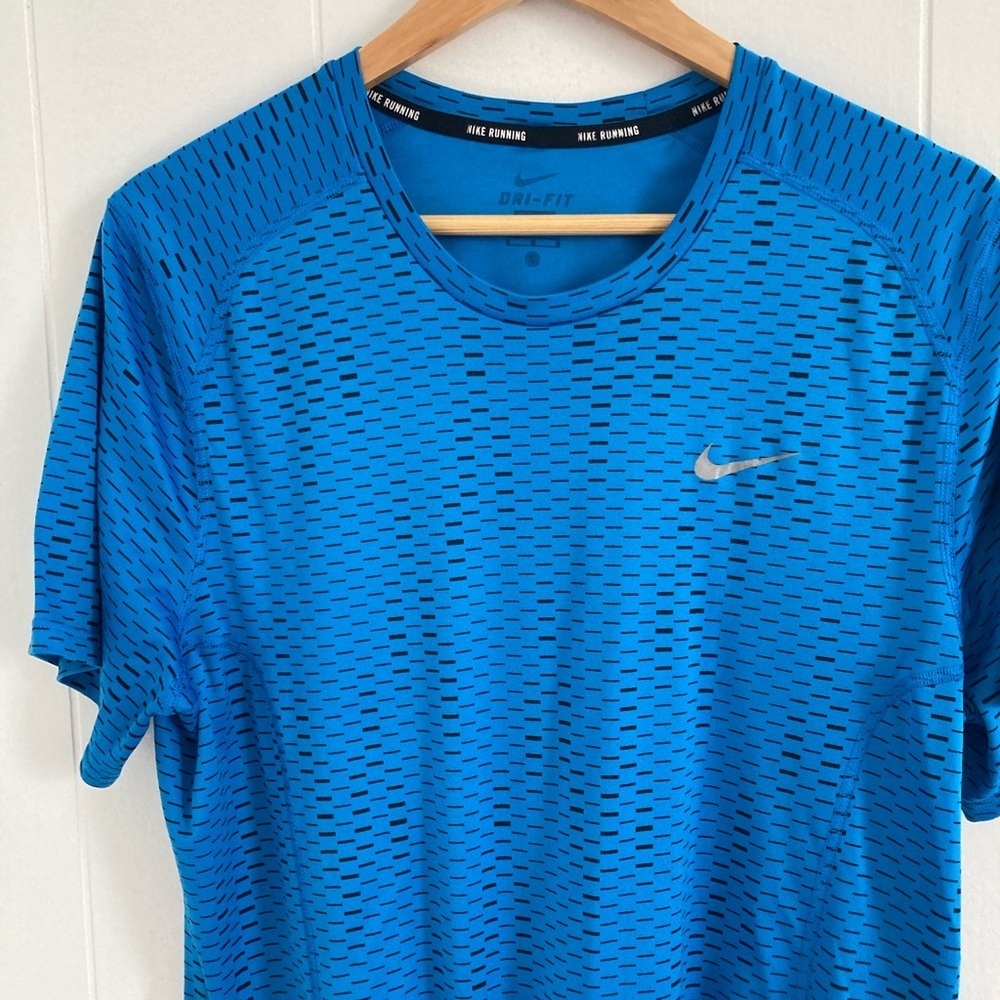 Nike Blue Running Tee with Silver Logo